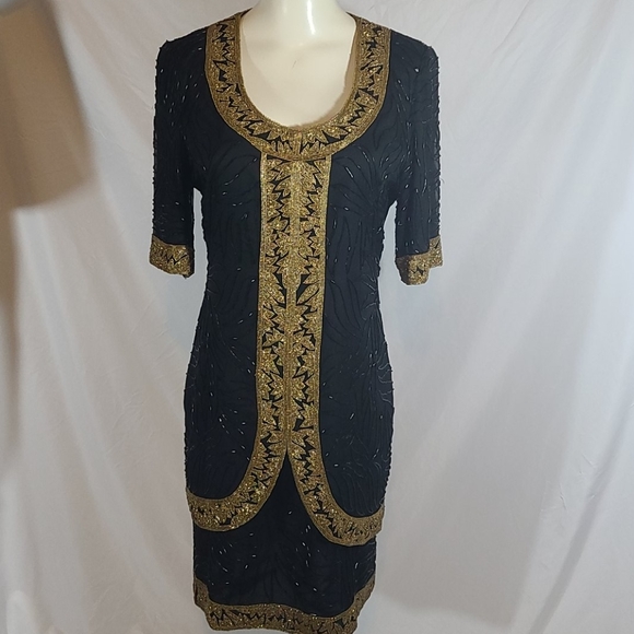 Beautiful Brilliante By JA all Beaded Dress 👗 ♥️💋♥️💋 - Picture 3 of 6